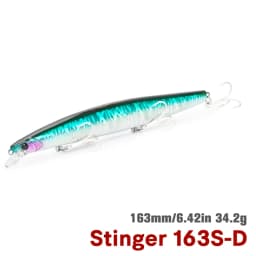 TSURINOYA 163S Ultra Long Casting Sinking Minnow Sea Fishing Lure STINGER 163mm 34.2g Seabass Tuna Saltwater Large Hard Baits