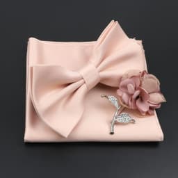 Mens Wedding Bow Tie Brooch Set Romantic Solid Color Silk Polyester Jacquard Woven Bowtie Lapel Pin Hanky Men Gifts Accessories