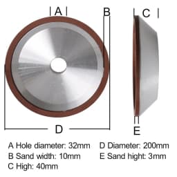 75/100/125/150mm Resin Diamond Grinding Wheel Cup Grinder Disc for Carbide Metal Angle Grinder Tool 120/150/180/240/320/400#