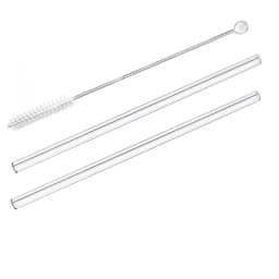 2Pcs Colorful Drinking Straws High Borosilicate Glass Straw Reusable Straws for Smoothies Juice Milkshake Coffee Cocktail Straw