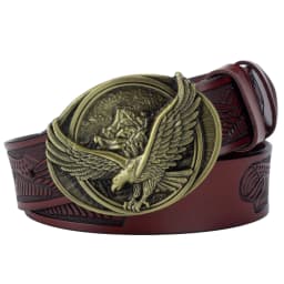 Spread Your Wings And Fly Eagle Buckle Genuine Leather Belt For Man