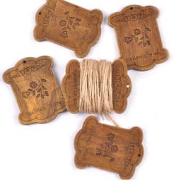 5Pcs/lot Flower Pattern Brown Wooden Bobbin Spools Cord Wire Sewing For Thread String Ribbons Reel Flat Spool Home Decor 68*53mm