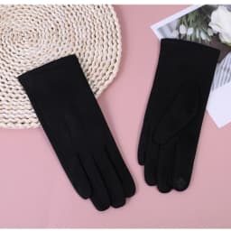 New Women Winter Keep Warm Touch Screen Thin Fleec Section Suede Fabric Female Elegant Solid Soft Cycling Drive Gloves