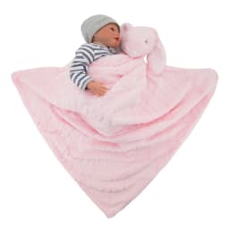 Baby Blanket New Thicken Double Layer Plush Infant Swaddle Wrap Pink Rabbit Toy Newborn Baby Bedding Children Blanket Bebe Duvet