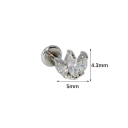 1pcs Titanium & Steel CZ Gem Ear Tragus Cartilage Helix Earrings Labret Lip Bar Stud Ear Stud Body Piercing Jewelry For Gift