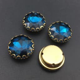All size round glass Crystal Gold base lacy claw flower flat top shape Sew on rhinestone wedding dress bags shoes decoration diy