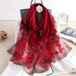 Rushed 2024 Silk Women Scarf Warm Wool Shawls Lady Wraps Bufanda Floral Pashmina Embroidery Scarves Foulard Wholesale Hijab