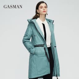 GASMAN 2022 New Women's autumn coat long Thin Cotton parka casual fashion ladies trench high quality spring jacket 81872