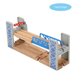 Wooden Train Track Bridge Beech Wooden Railway Set Accessories Fit for All Brands Wood Tracks Pieces Educational Toys For Kids