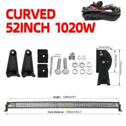 CO LIGHT 22" 32" 42" 52" Curved LED Light Bar Offroad 2-Rows Led Bar Combo Beam Led Work Light 12V 24V For 4x4 4WD SUV ATV Cars