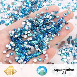 SS6-SS30 Non Hotfix Rhinestones FlatBack Crystal Glass Blue Color Set Glue On Rhinestone For Nail Phone Art Clothes Decoration