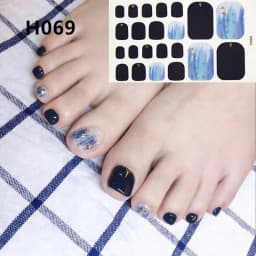 22Tips/Sheet Nail Sticker Adhesive Toenail Art Polish Tips French Glitter Sequins Nail Wraps Strips Easy Toenail Sticker