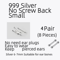 La Monada Sterling Silver Stud Earrings Women Two Ball Fine 925 Silver Jewelry Woman Earrings Stud Silver 999 Keep Piercing Nut