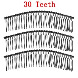 6pcs 10/15/20/30 Teeth DIY Metal Hair Comb Claw Hairpins Black/Rhodium For Wedding Jewelry Making Findings Components Comb