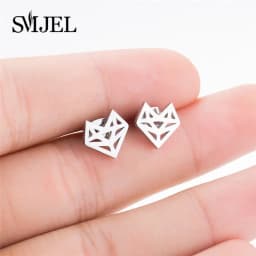 Multiple Black Stainless Steel Stud Earrings for Women Men Simple Volleyball Music Leaf Star Geometric Earings Jewelry Punk Gift