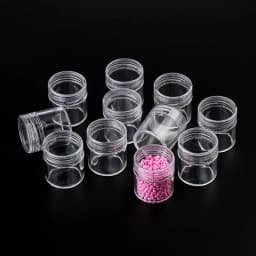 12pcs/lot Plastic Round Jewelry Box Compartment Transparent Container Earring Box Jewelry Box Case for Jewelry Display & Packagi