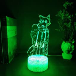 Beastars legoshi 3D Anime Light Acrylic Lamp Figure Legosi Cute Room Decoration 7 Color Changing Fans Art Lighting Collection