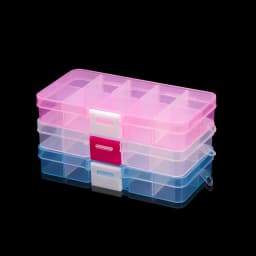 10 Slots Plastic Rectangle Slot Adjustable Necklace Transparent Storage Box Case Holder Craft Organizer Beads Jewelry Container