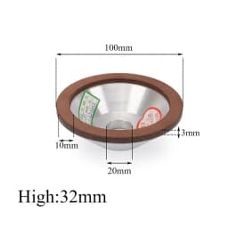 75/100/125/150mm Resin Diamond Grinding Wheel Cup Grinder Disc for Carbide Metal Angle Grinder Tool 120/150/180/240/320/400#