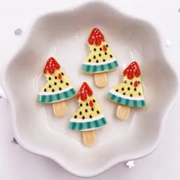 12Pcs Resin Colorful Fruit Popsicle Flatback Cabochon Figurine Stone Scrapbook Party Applique DIY Jewelry Accessories Art Crafts