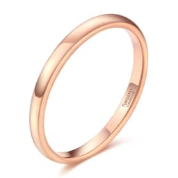 Somen 2mm Women Ring Thin Tungsten Carbide Ring Gold Colors,Rose Gold/Silver Color Polished Classic Female Wedding Band Simple