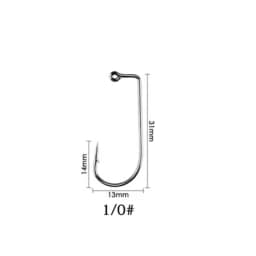 50pcs High Carbon Steel Fishhook Black 90 Degree Aberdeen Offset Jig Fly Tying Strong Wire Fishing Hooks Sea Ocean Accessories