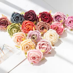 5 Pcs Artificial Roses Head Valentine Decora Home Room Wedding Wreath Bridal Accessories Clearance Garland Material Fake Flowers