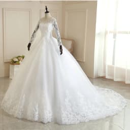 Vestido Noiva White Full Sleeve Wedding Dress With Train Princess Luxury Wedding Dress Robe De Mariee Plus Size Customized