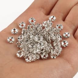 50pcs Brass Crystal Rhinestone Spacer Beads 4/6/8mm Gold Silver AB Color Rondelle Jewelry Makings Findings Bracelet Accessories