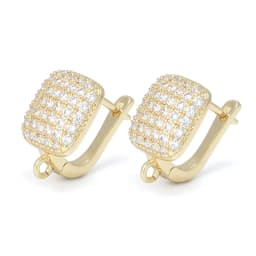 New DIY Earrings Clasps Hooks for Woman Handmade Jewelry Making Accessories Gold Color Brass Zircon Earrings Hook