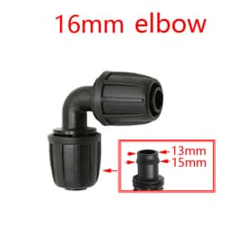 16mm PE Tubing Barb Connectors Tee Elbow End Plug Joints 1/2' X 3/8'' 1/4'' 1/8'' 6.0mm Pipe Reduced Coupling Tap Adapter