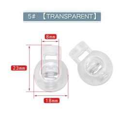 New 10pcs Cord Lock Plastic Stopper Cord Ends Toggles Clip Buckle Button Clear Frost Shoelace Sportswear DIY Bag Accessories