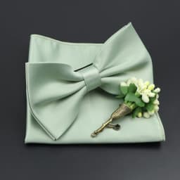Mens Wedding Bow Tie Brooch Set Romantic Solid Color Silk Polyester Jacquard Woven Bowtie Lapel Pin Hanky Men Gifts Accessories