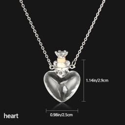 New Glaze Vial Necklace Openable Water Drop Heart Shape Perfume Bottle Pendant Steel Chain Necklace Oil Diffuser Vial Jewelry