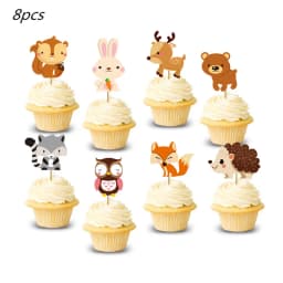 Woodland Animal Disposable Tableware Wild Forest Bear Fox Plate Cup Napkin Jungle Safari Happy Birthday Party Decor Kid Boy Girl
