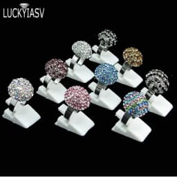 Wholesale 20pcs/lot Black White Clear Plastic Ring Clip Ring Display Stand Acrylic Ring Holder Jewelry Display For Free Shipment