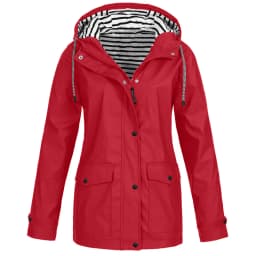 Women Solid Rain Jacket Outdoor Plus Size Waterproof Hooded Raincoat Windproof New Warm Jacket Windproof Outdoor Chaqueta