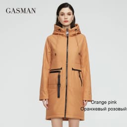GASMAN 2022 New Women's autumn coat long Thin Cotton parka casual fashion ladies trench high quality spring jacket 81872