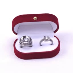 1 Pc Portable Double Rings Box Display Jewelry Gift Holder Wedding Engagement Ring Case Organizer for Women