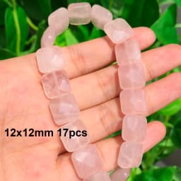 Natural Rose Quartz Beads Matte Pink Crystal Heart Faceted Round Loose Stone Beads for Jewelry Making DIY Handmade Bracelet