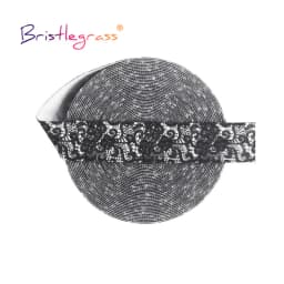 BRISTLEGRASS 2 5 10 Yard 5/8" 15mm Lace Crown Leopard Animal Print Fold Over Elastics FOE Spandex Band Tape Hair Tie Sewing Trim