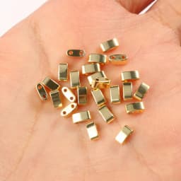 Natural Stone Two Hole Hematite Stone Mineral Loose Spacer Beads For Jewelry Making Handmade Diy Bracelet Necklace Earrings Tila