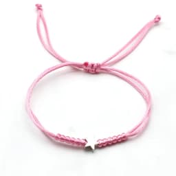 Silver Color Five Pointed Star Women Bracelet Handmade Braid Simple Adjustable Red String Charm Bracelets for Women Girl Jewelry