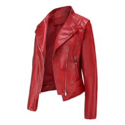 2022 New Spring Autumn PU Leather Jacket Women Slim Fit Short Coat Solid Long Sleeve Ladies Outwear