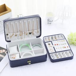 2024Double Layer Jewelry Box Organizer Large Capacity PU Leather Storage Ring Box Earrings studs Jewelry Display Jewelry Package