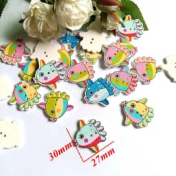 30PCs/lot Ocean Series Buttons for Sewing Decorative Buttons Scrapbooking Crafts Clothing Accessories Wooden Buttons