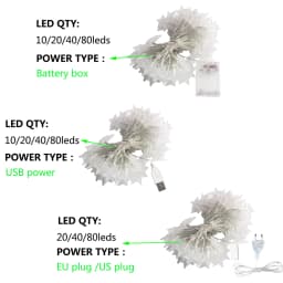 10M 80LEDs Star LED String Lights Christmas Garland Battery USB Powered Wedding Party Curtain String Fairy Lamps For Home