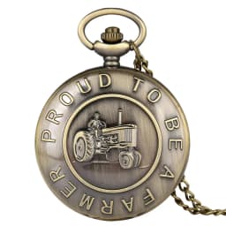 Retro Bronze "Proud To Be A Farmer " Tractor Quartz Pocket Watch Steampunk Necklace Pendant Quartz Fob Watches for Men Women