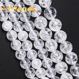 5A Quality Natural Light Blue Topazs Beads Blue Crackle Crystal Loose Beads For Jewelry Making Bracelets Women Necklaces 4-12mm