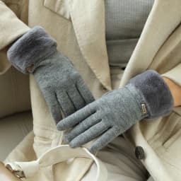 New Women Winter Warm Touch Screen Plus Velvet Thicken Plush Wrist Gloves Elegant Female Soft Cycling Drive Not Bloated